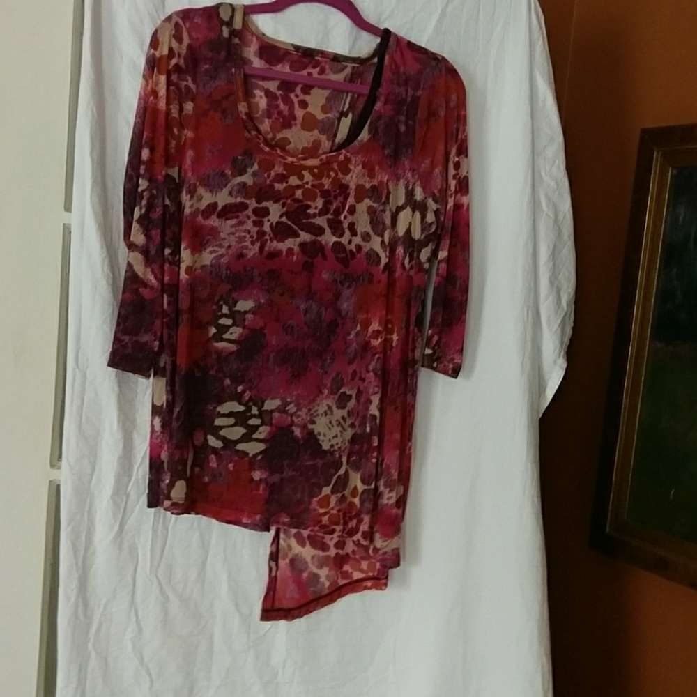 Multi colored tunic top gently worn